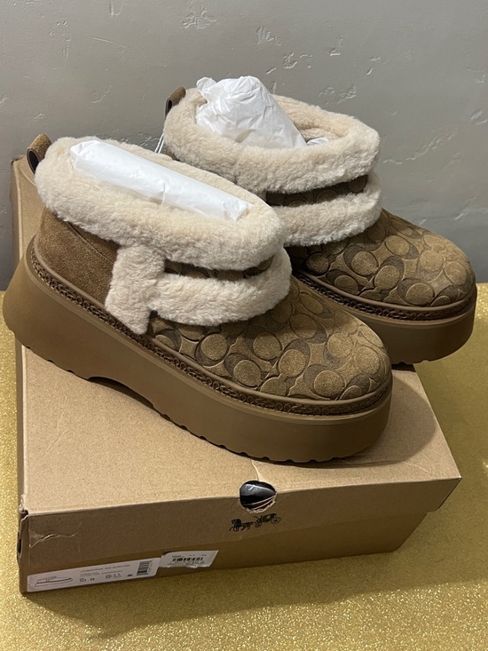 Coach Shoes - BNIB Coach Women’s Platform Christina Slip on Bootie with Shearling-Trim